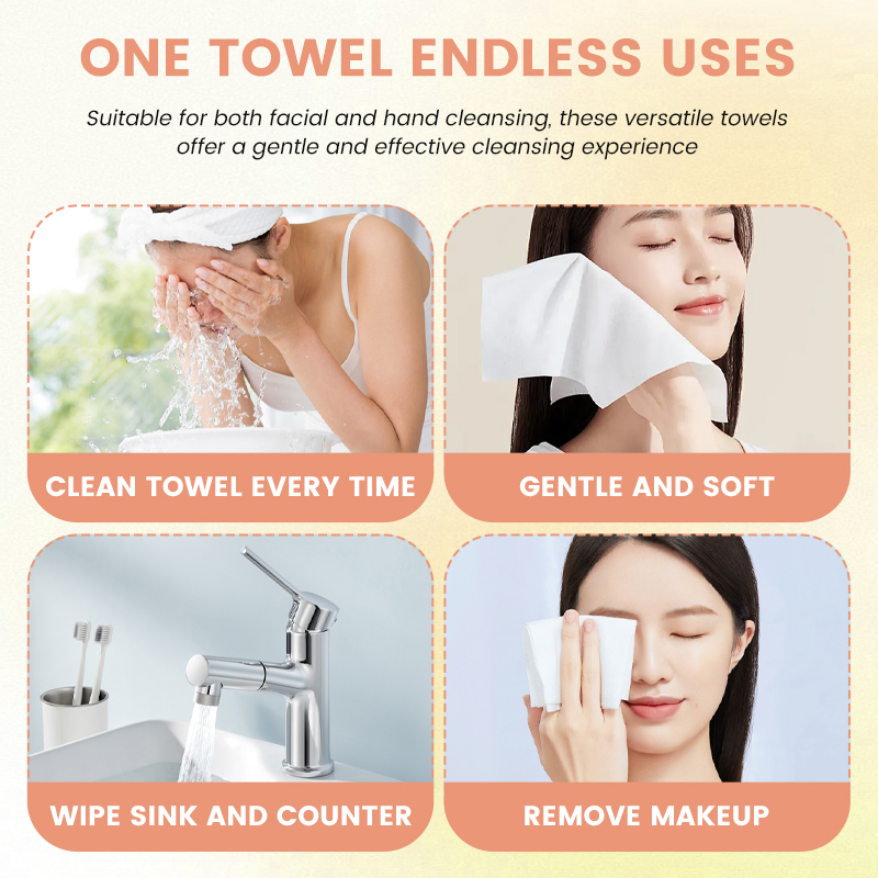 Premium Face Wash Towel Super Absorbent Dry & Wet Clean Towels Disposable Face Wash Towel for Makeup & Skincare