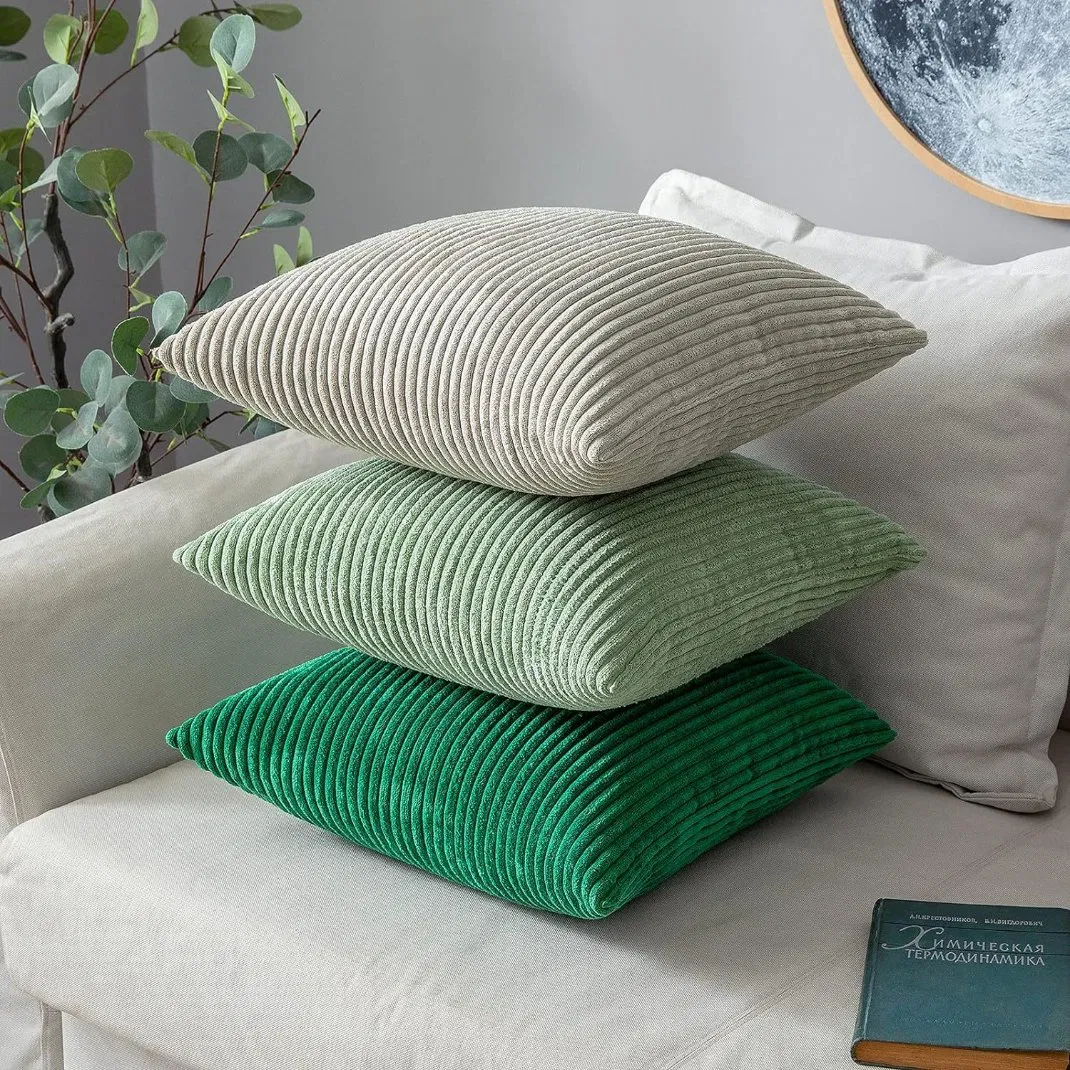 Striped Velvet Pillowcase Square Decorative Throw Cushion Cover Couch Bedroom Home Use Decorative Cushion Covers