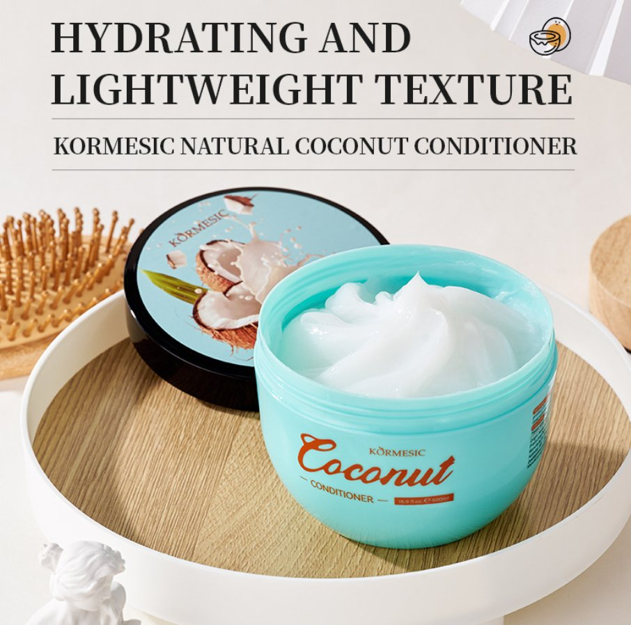 Online Wholesale and Retail 500ml Organic Herbal Hair Conditioner Nourishing Repair Smoothing Natural Coconut Gel/Oil Moisturizing for Curly Hair Hair Mask