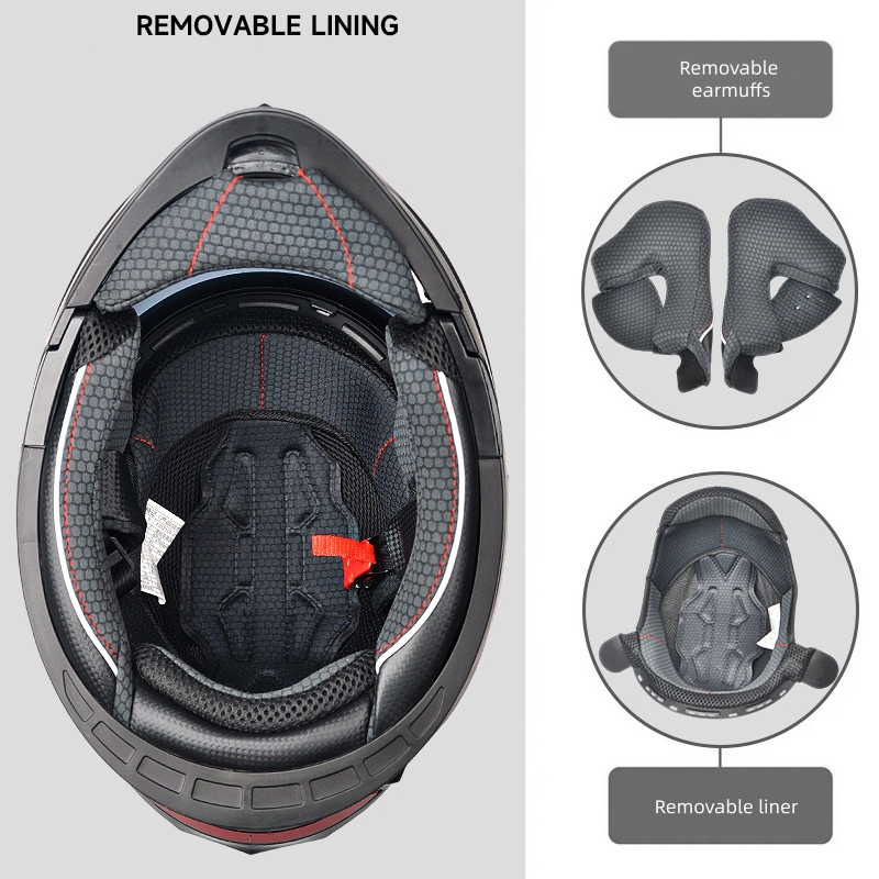 DOT Approved Open Face Motorcycle Helmet with Dual Visors - ABS Safety