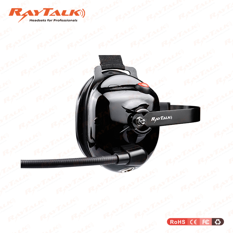 Heavy Duty Ptt Noise Cancelling Electret Microphone Headset for 2 Way Radio