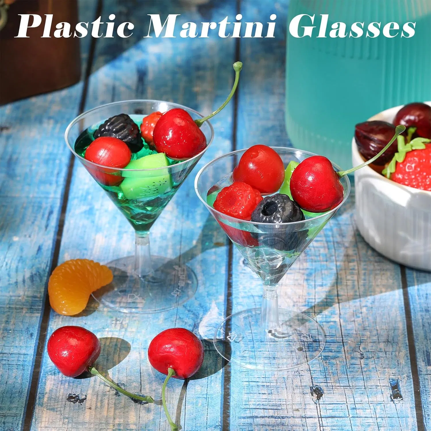 Plastic Martini Glasses Disposable Clear Cocktail Dessert Parfait Glasses