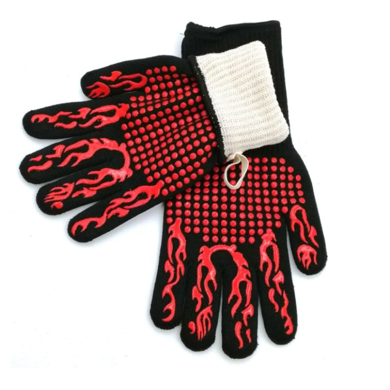 Good Quality BBQ Oven Gloves Heat Resistant Mitten Pizza Oven Gloves with Long Protective Sleeves Perfect for Kitchen Barbecue