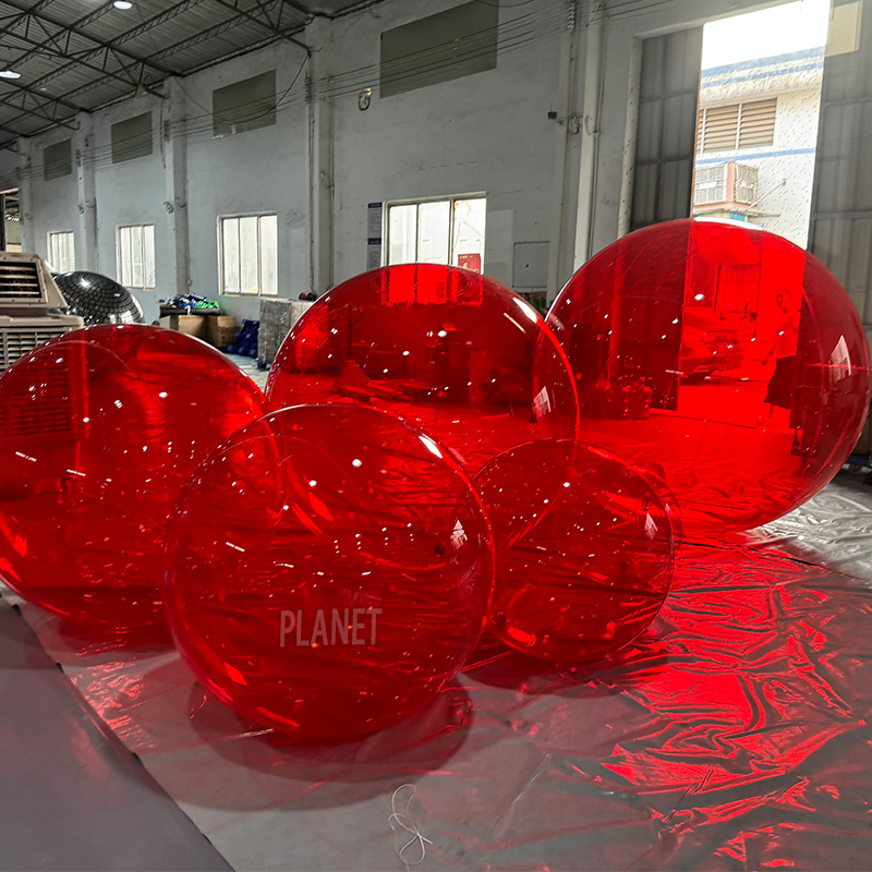 Airtight Transparent Inflatable Red PVC Ball