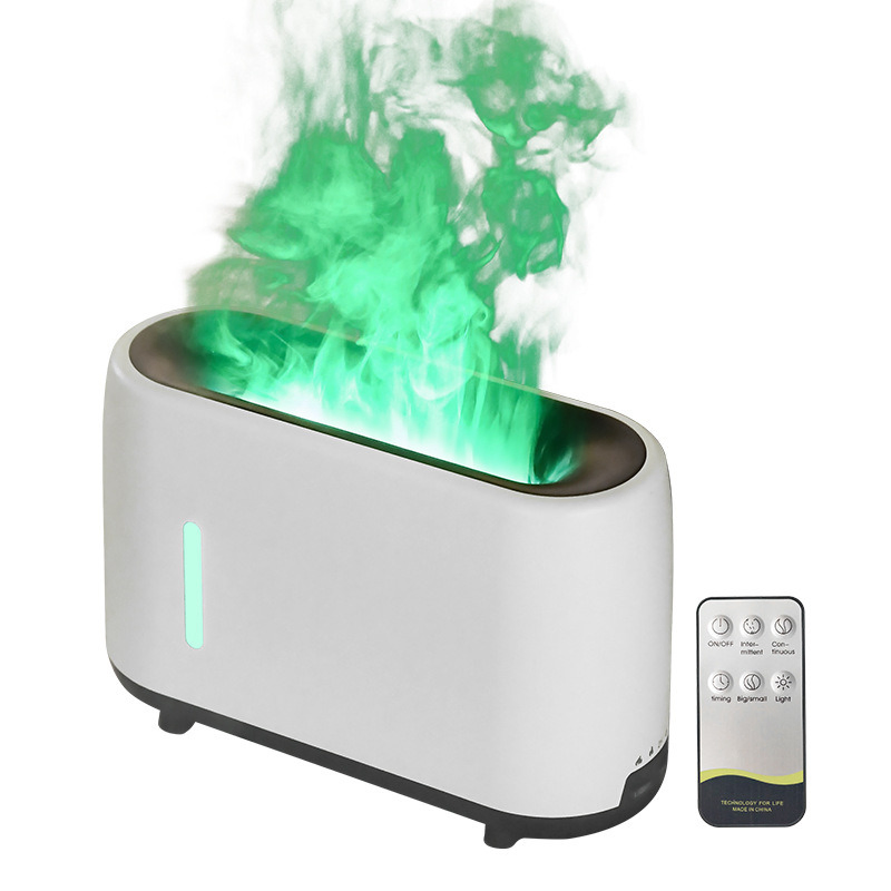 2025 Ultrasonic Mist Humidifier Diffuser 3D Simulation Fire Flame Mute Aroma Essential Oil Car Diffuser with Remote Control