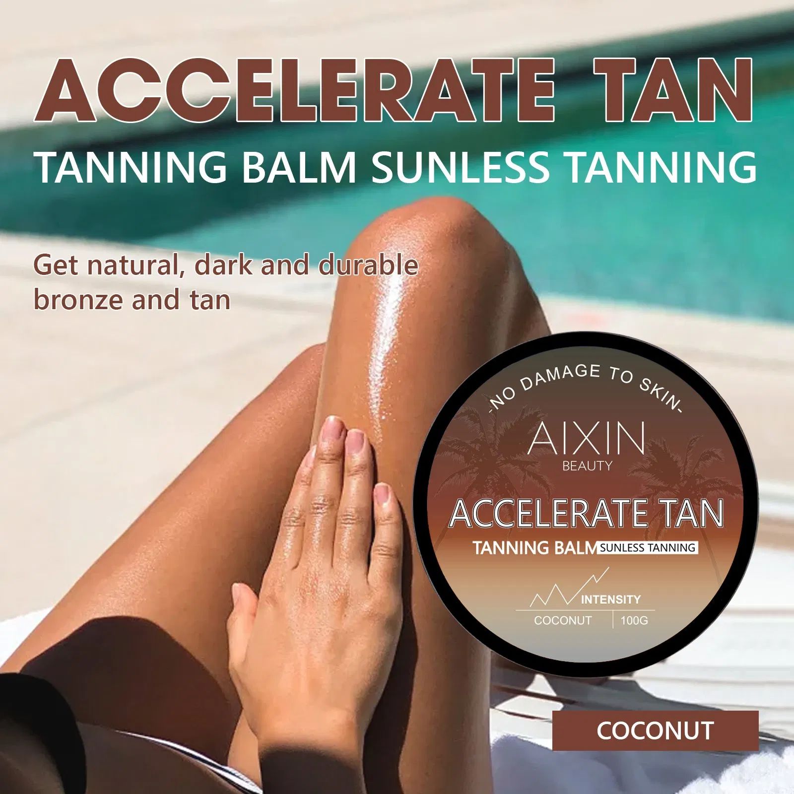 Beauty Skin Care Product Accelerate Dark Sunbed Coconut Tanning Cream Cosmetics