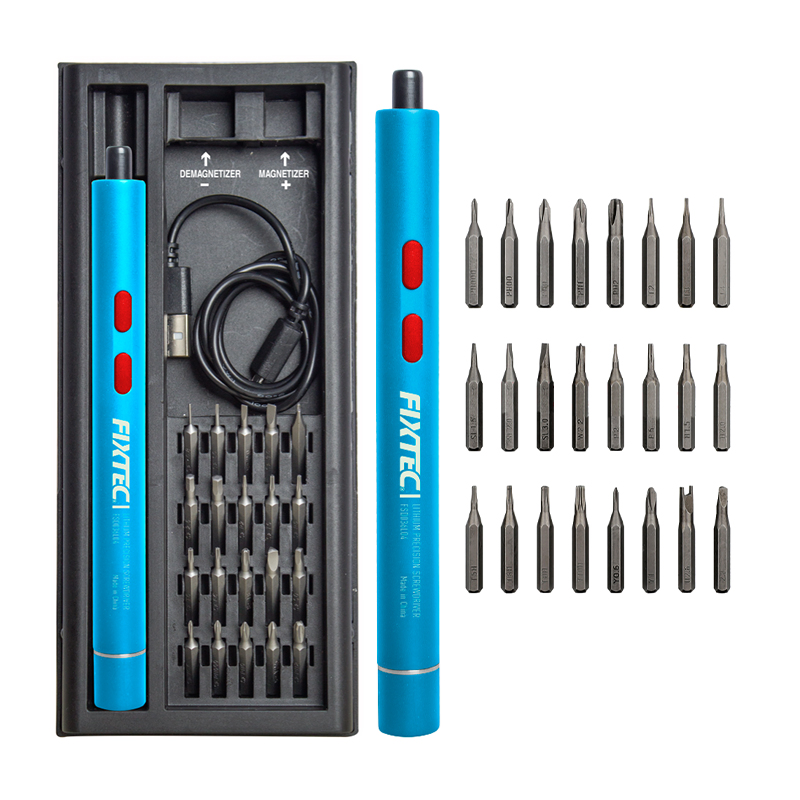 Fixtec Power Screw Drivers 3.6V Li-ion 20-in-1 Cordless Precision Magnetic Bits Electric Screwdriver Kit