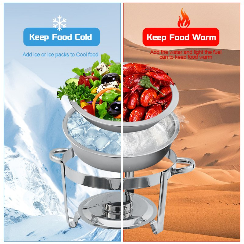 Daosheng Wedding Good Quality Buffet Stainless Steel Round Roll Top Chafing Dish Stove Chafer Food Warmer