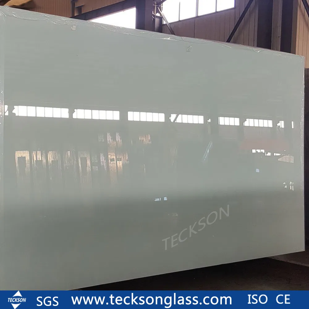 Green Colored Deorative Lacqured Glass (painted glass) for Building Glass