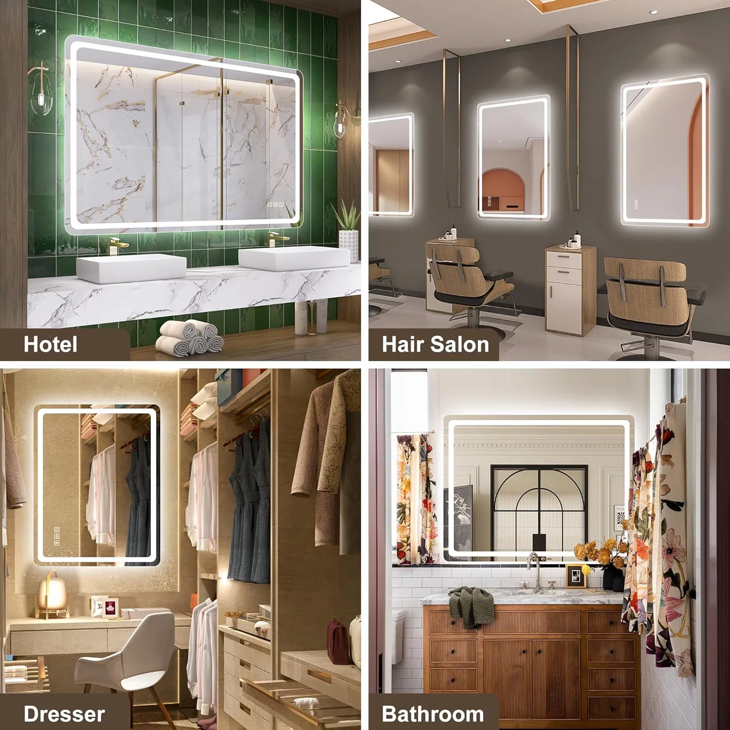 Зеркало с LED подсветкой для ванной и дома