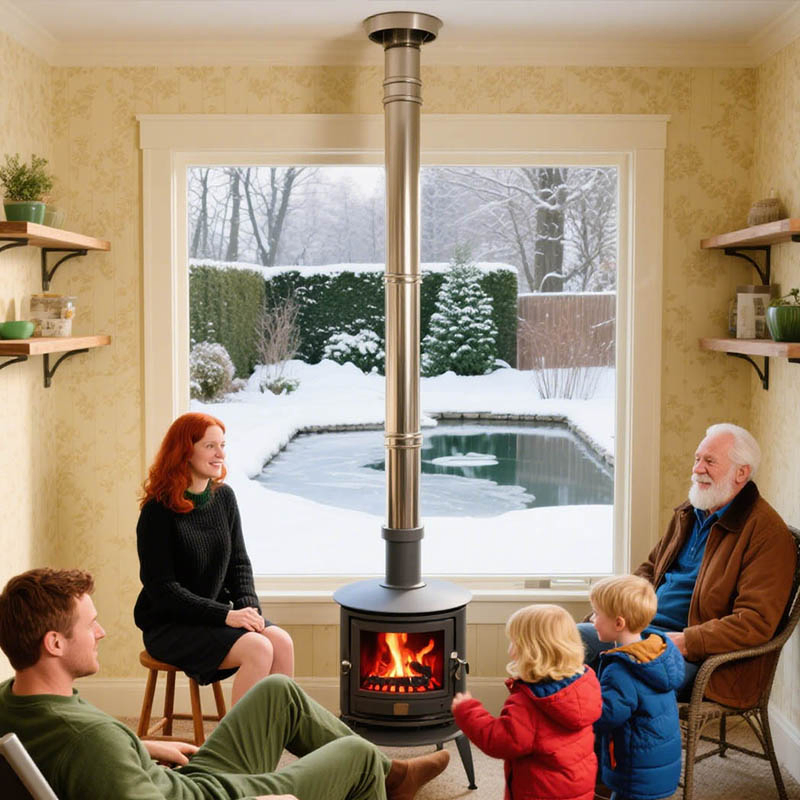 Дровяная печь-камин для дома и улицы