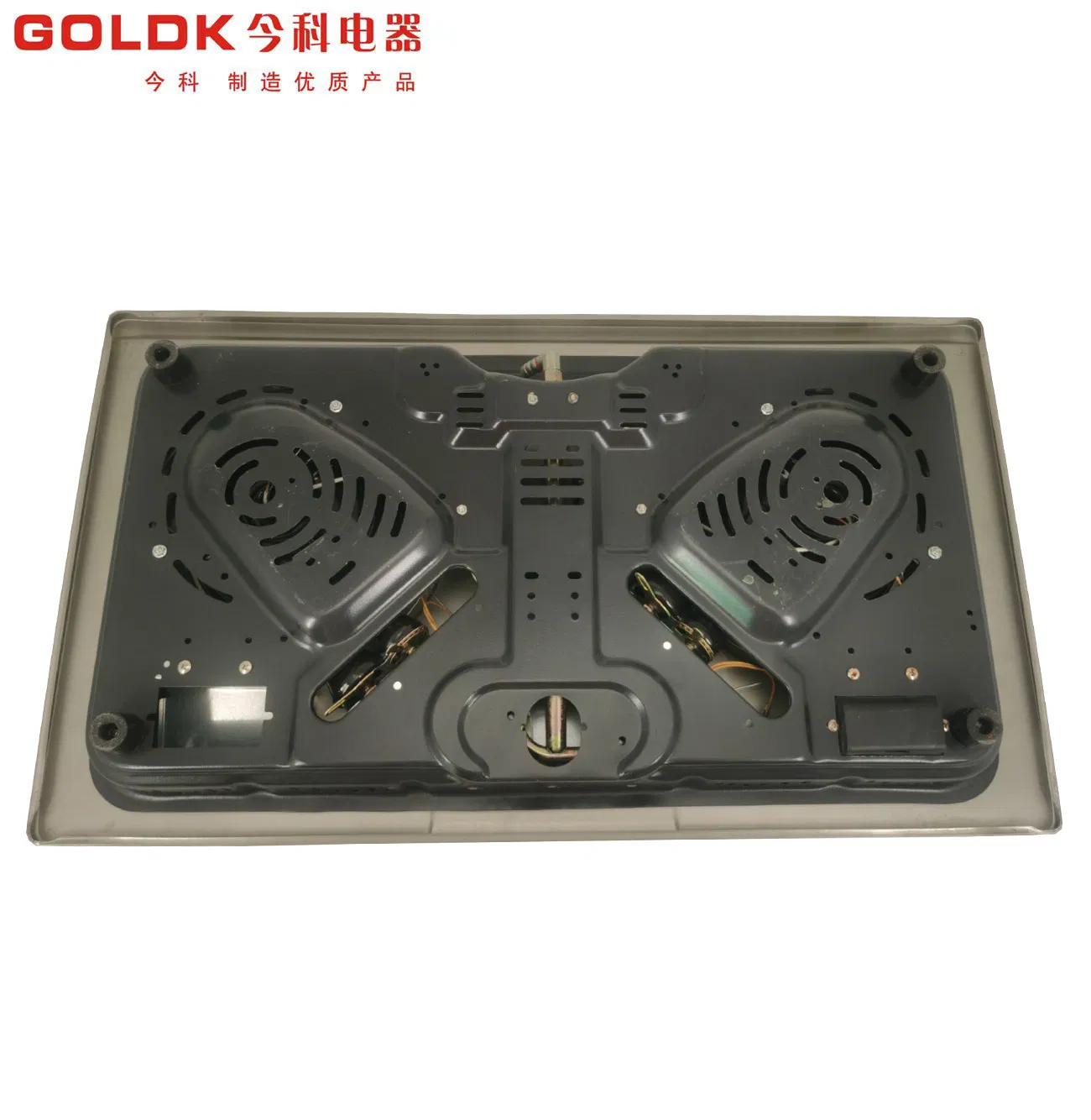 Goldk GS-057 Premium Quality Black 2 Burner Built-in Stainless Steel Infrared Gas Hobs