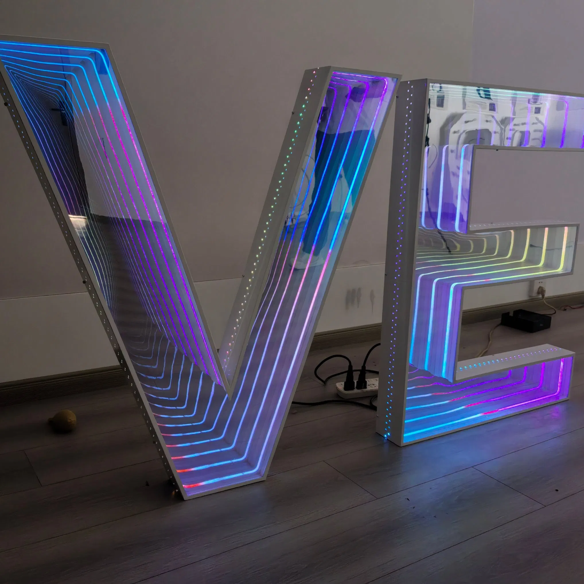 LED RGB Color Change Mirror Marquee Letters 3FT 4FT Acrylic Light Number Letter Birthday Party Wedding Outdoor Advertising