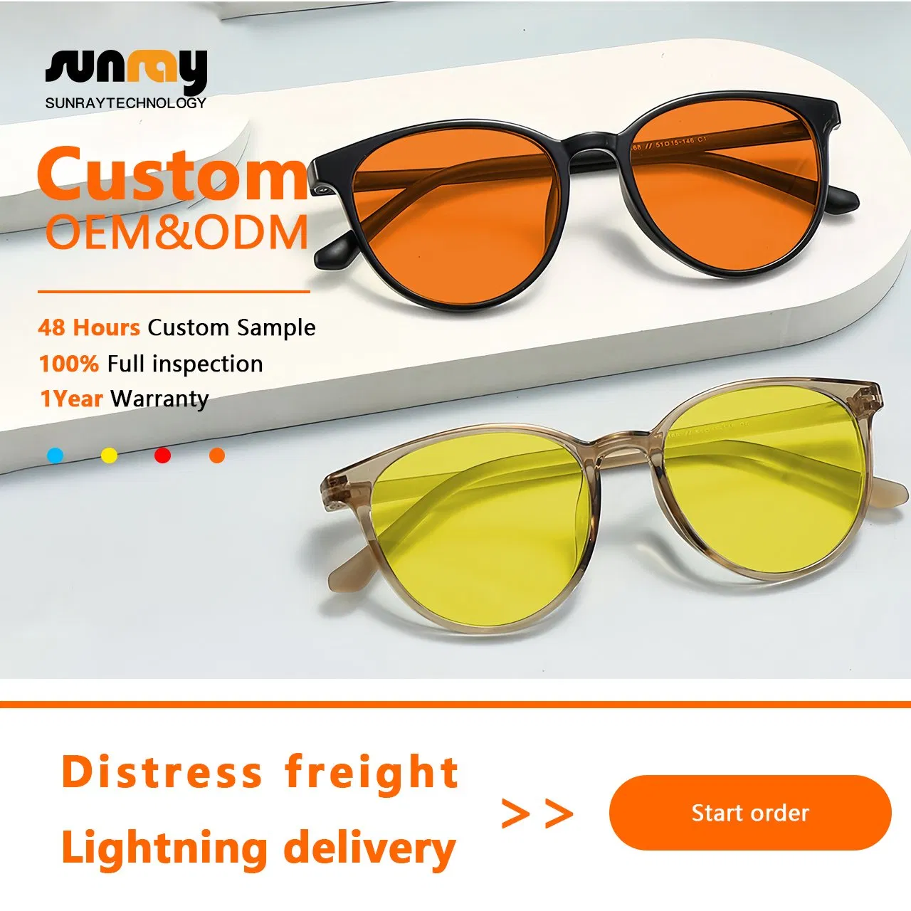Wholesale Black Tr90 Frame Eyeglass Orange Lenses Light Retro Round Anti Blue Light Blocking Eyewear Women Mens Reading Glasses