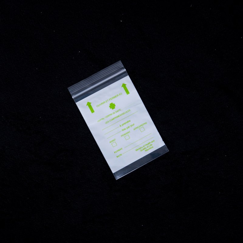 LDPE Zip Lock Bag with Color Lines in Green, Red, Blue