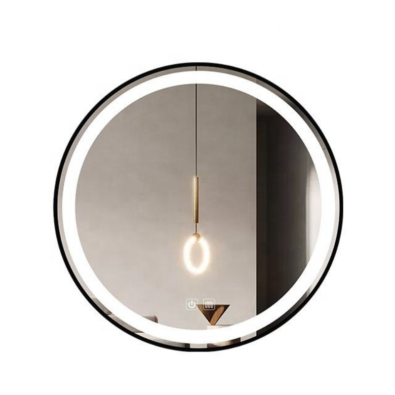 Fashion Round Mirror Bathroom LED Mirror with Antifog with Black Frame