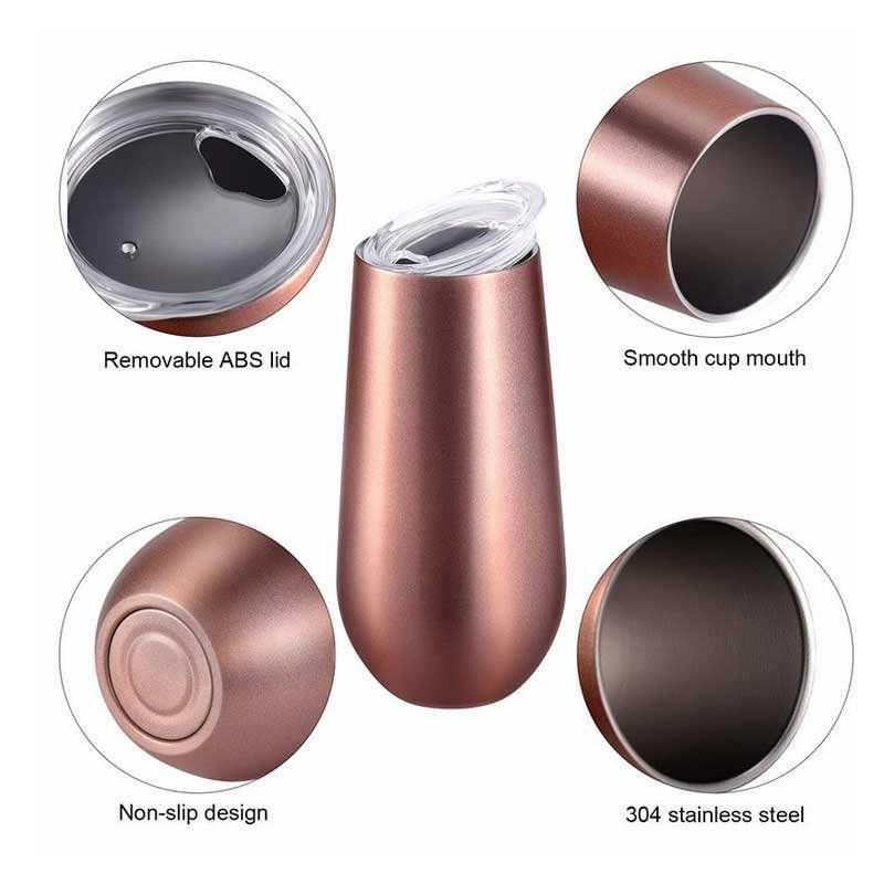 Mug Vacuum Glass Egg Shaped Cup Boards Champagne Flutes 6oz Clear Tumblers Wine Tumbler