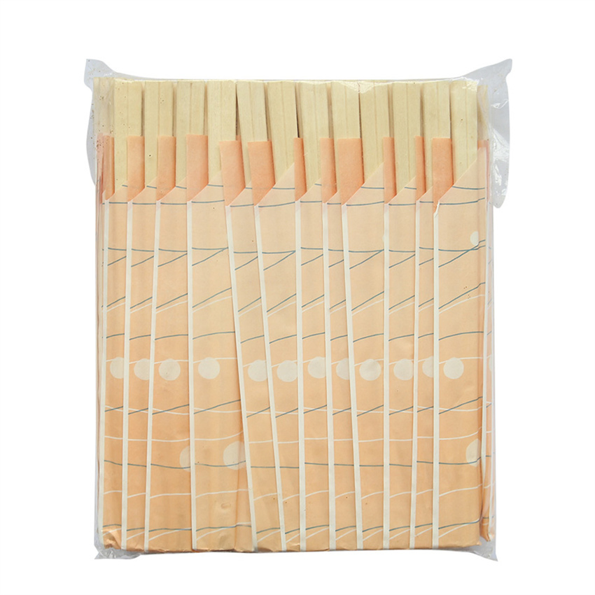 Custom Disposable Engraved Custom Logo Personalized Korean Sushi Paper Sleeves Cover Bamboo Chopstick