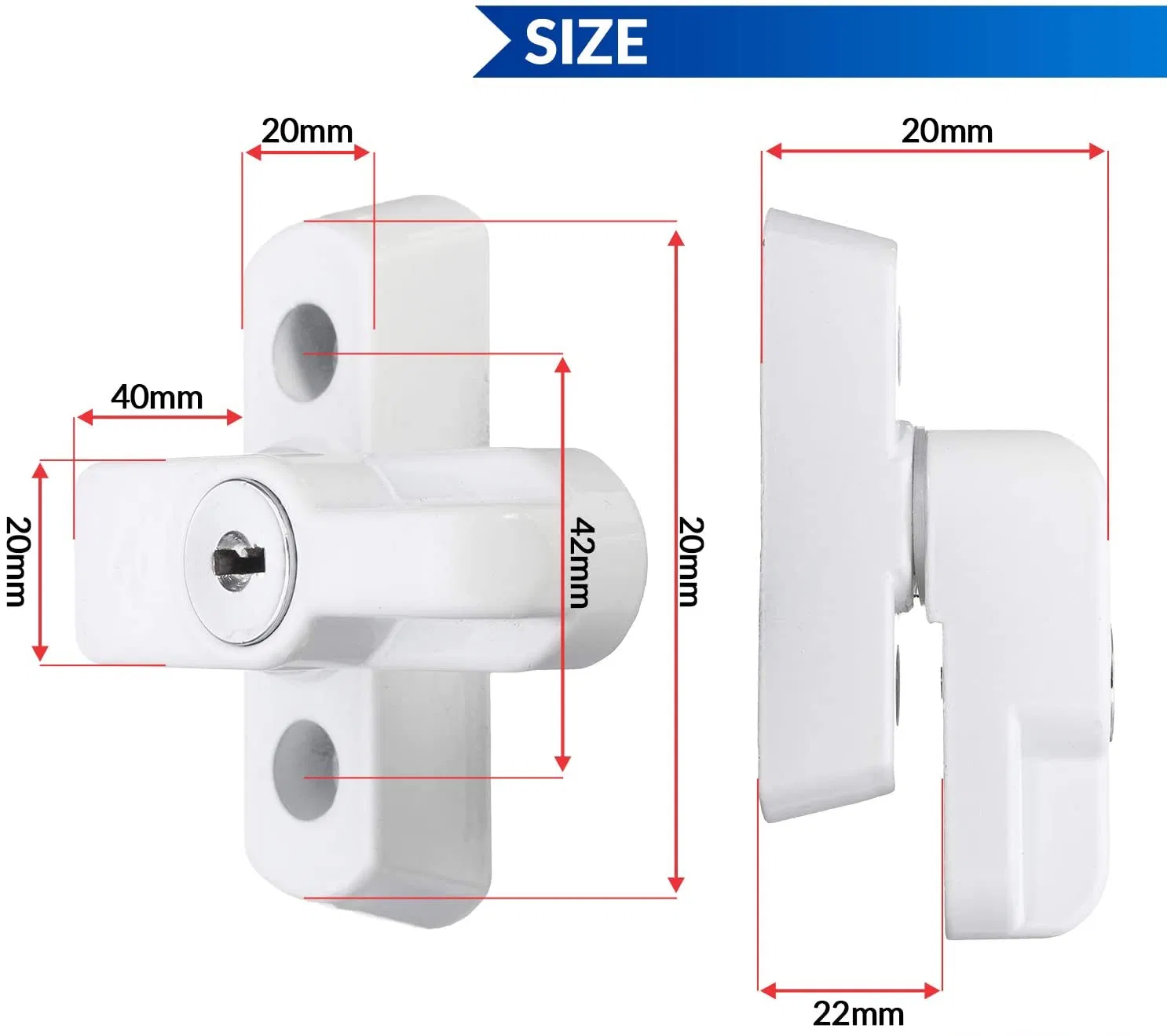 2 Pack Door Jammer and Window Locks for UPVC Doors and Windows, French Doors Security Lock, Locking Sash Jammers for Double Glazed Doors & Windows, a Quick Low-