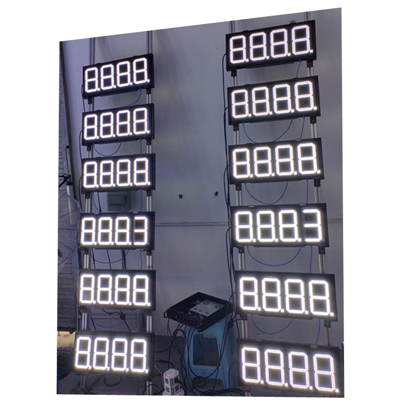 Bluewinled Gas Station LED Display Sign Board 7 Segment Billboard for Petrol and Diesel Price with Light Box