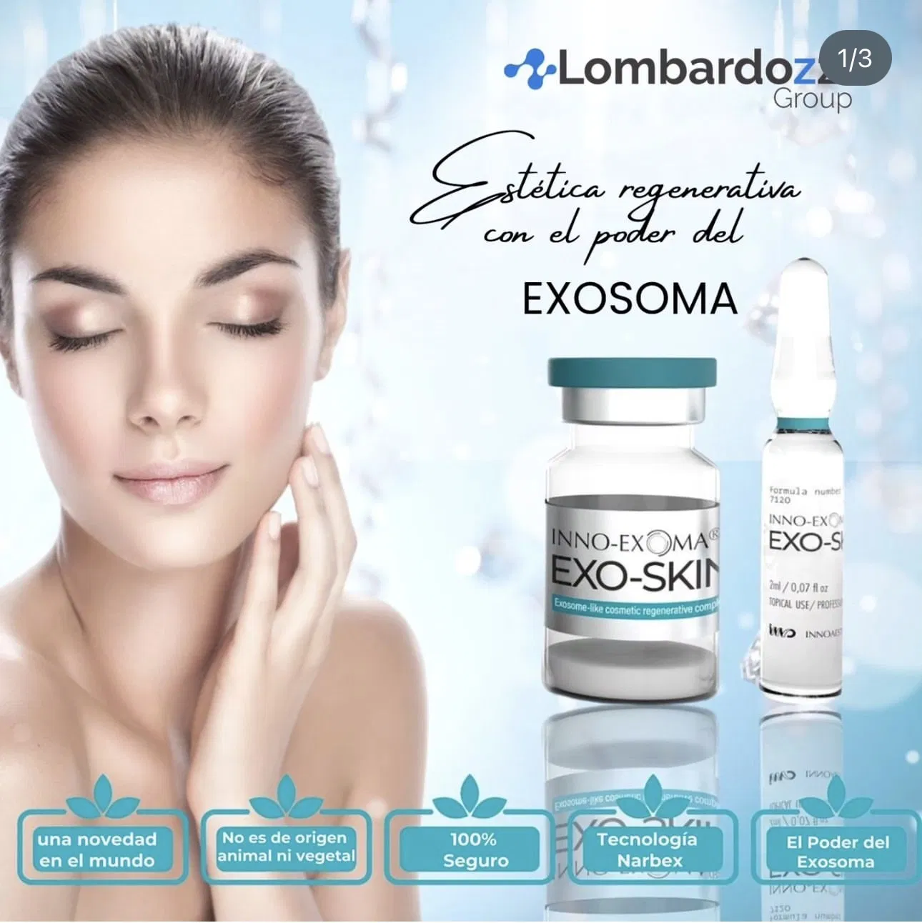 Exoma Exo-Skine Exosome Like Cosmetic Regenerative Complex High Concentration of Synthetic Exosomes Exoblanc Filler