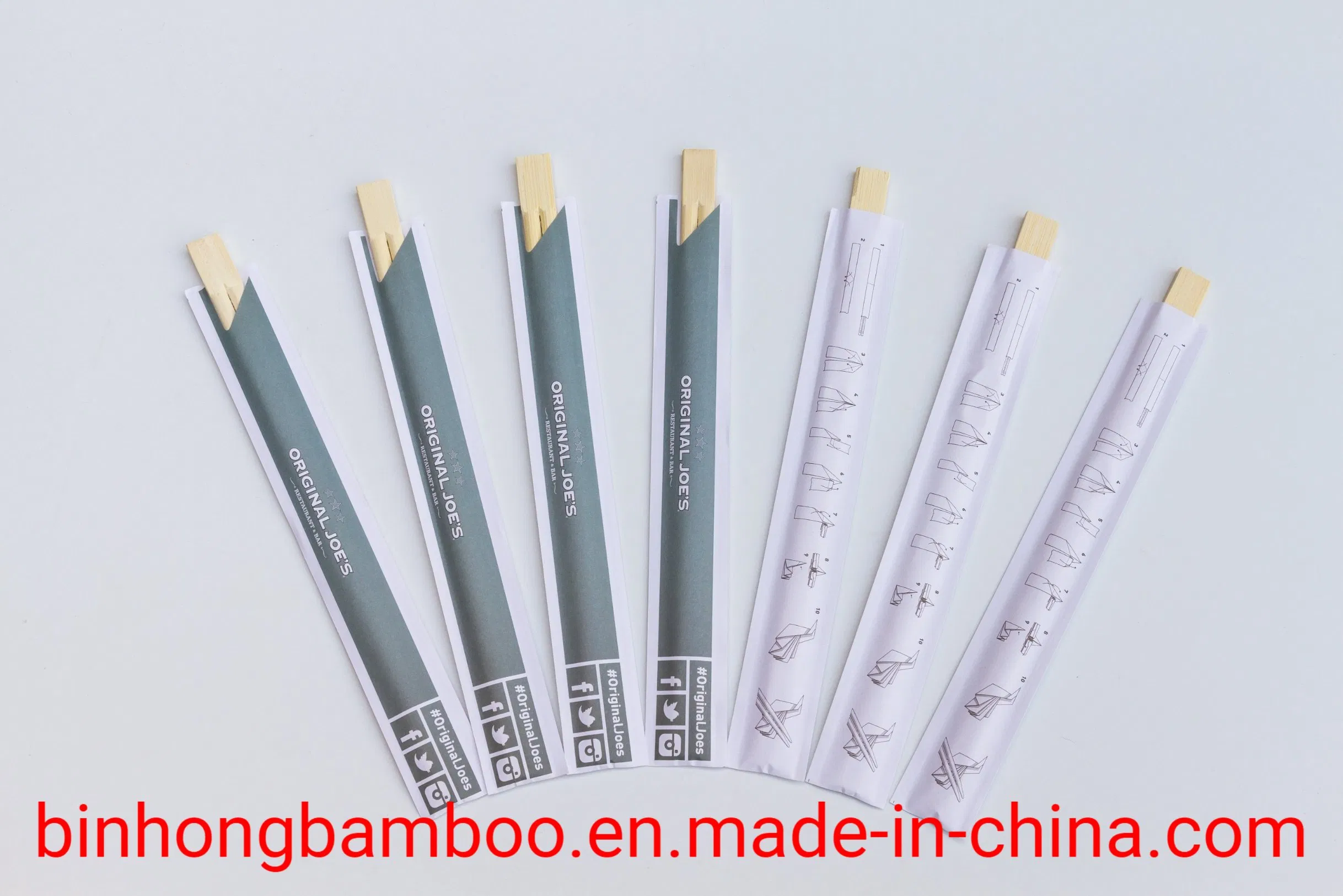 Disposable Round Bamboo Chopsticks Panda Pattern Printing Plastic Pack for Wholesale