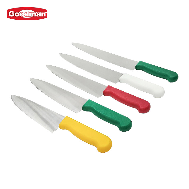 Chef Knife Set with Durable Steel Blade for Kitchen Meat Cutting Plastic Handle for Restaurants