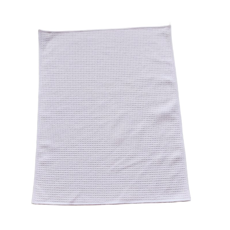 Sublimation Waffle Dish Towel White Microfiber Custom Size 390GSM Blank Kitchen Tea Towels