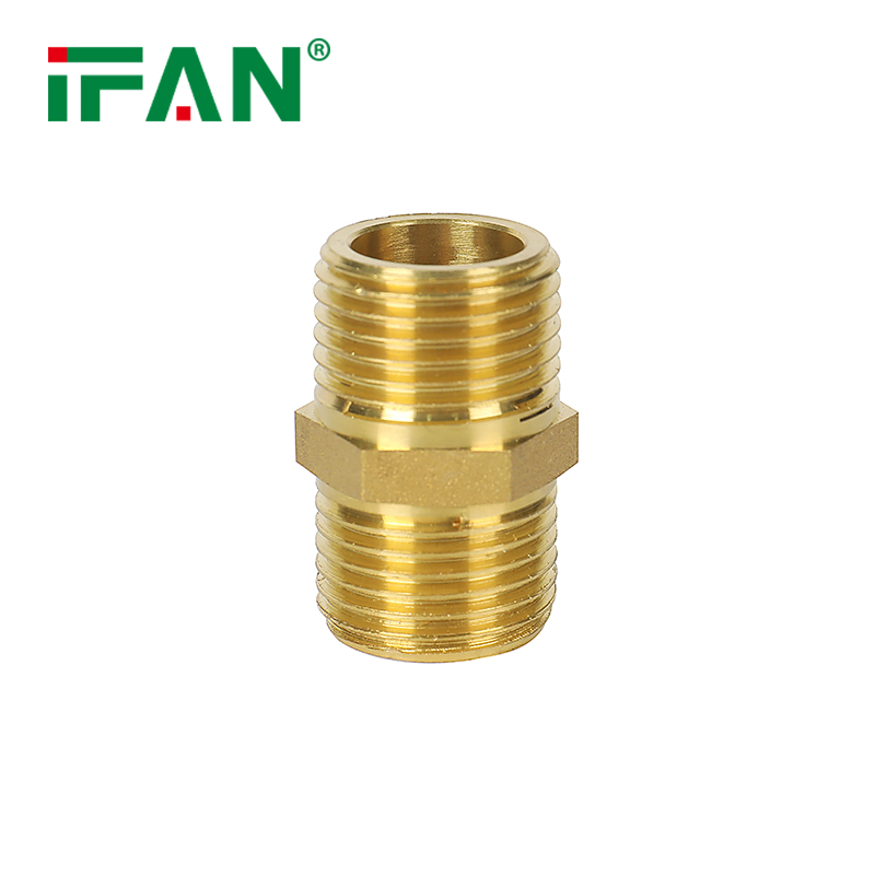 Ifan Factory Price Brass Threaded Fittings 3/8"-2" Brass Pipe Fitting Nipple Brass Tube Fitting