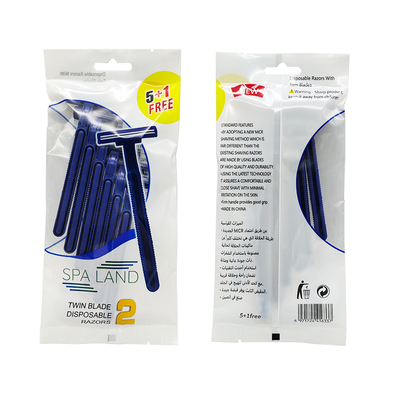 Hot Sale Plastic Handle Disposable Razor Shaver Twin Stainless Steel Blade Shaver