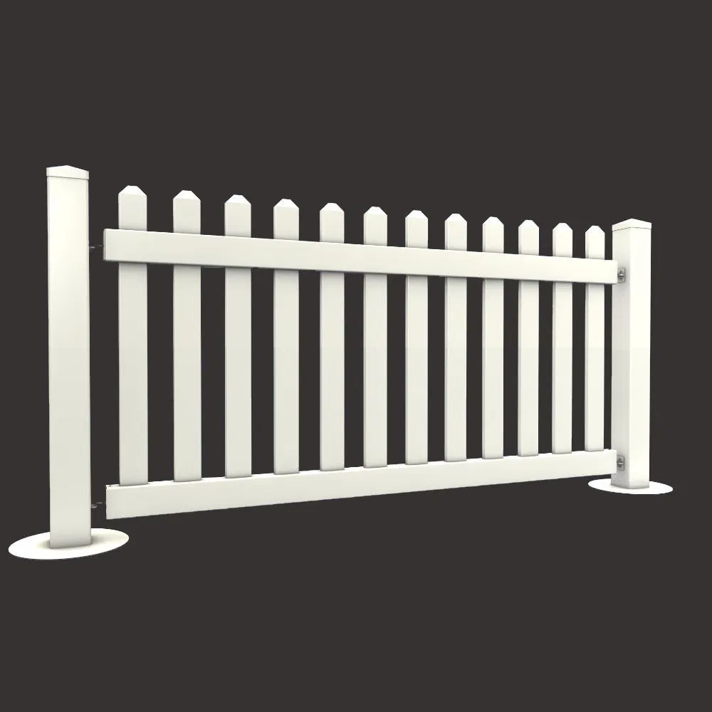 Fentech Widely Used Portable Picket Fence, White Vinyl Temporary Fence