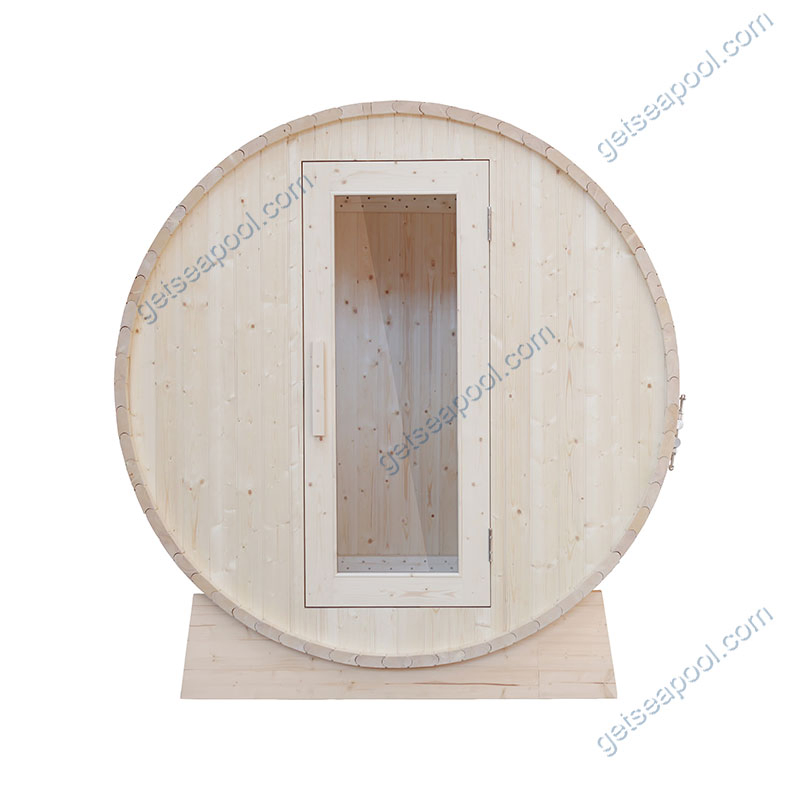 Бочкообразная сауна из хемлока и кедра для улицы