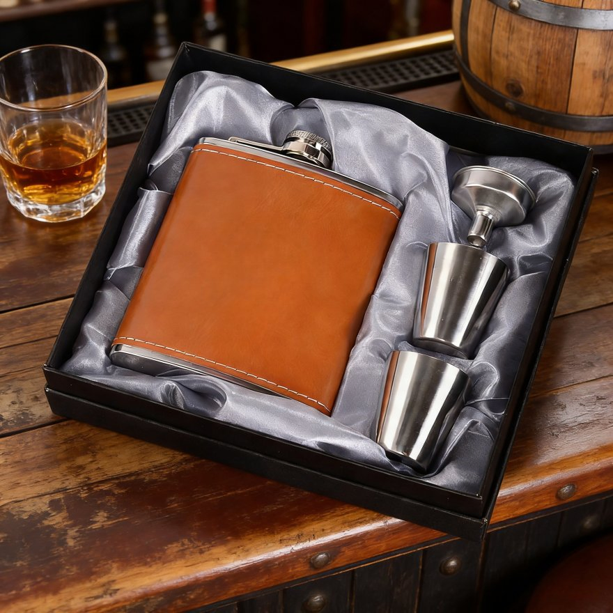 Elegant 8 Oz Stainless Steel Hip Flask Perfect for Travel