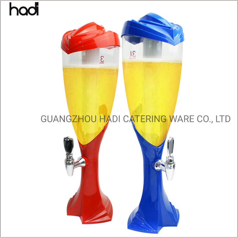 Guangzhou Catering Restaurant Bar Accessories Beauty Glass Plastic Round Table Top Draft Globe Beer Dispenser with Cheap Price