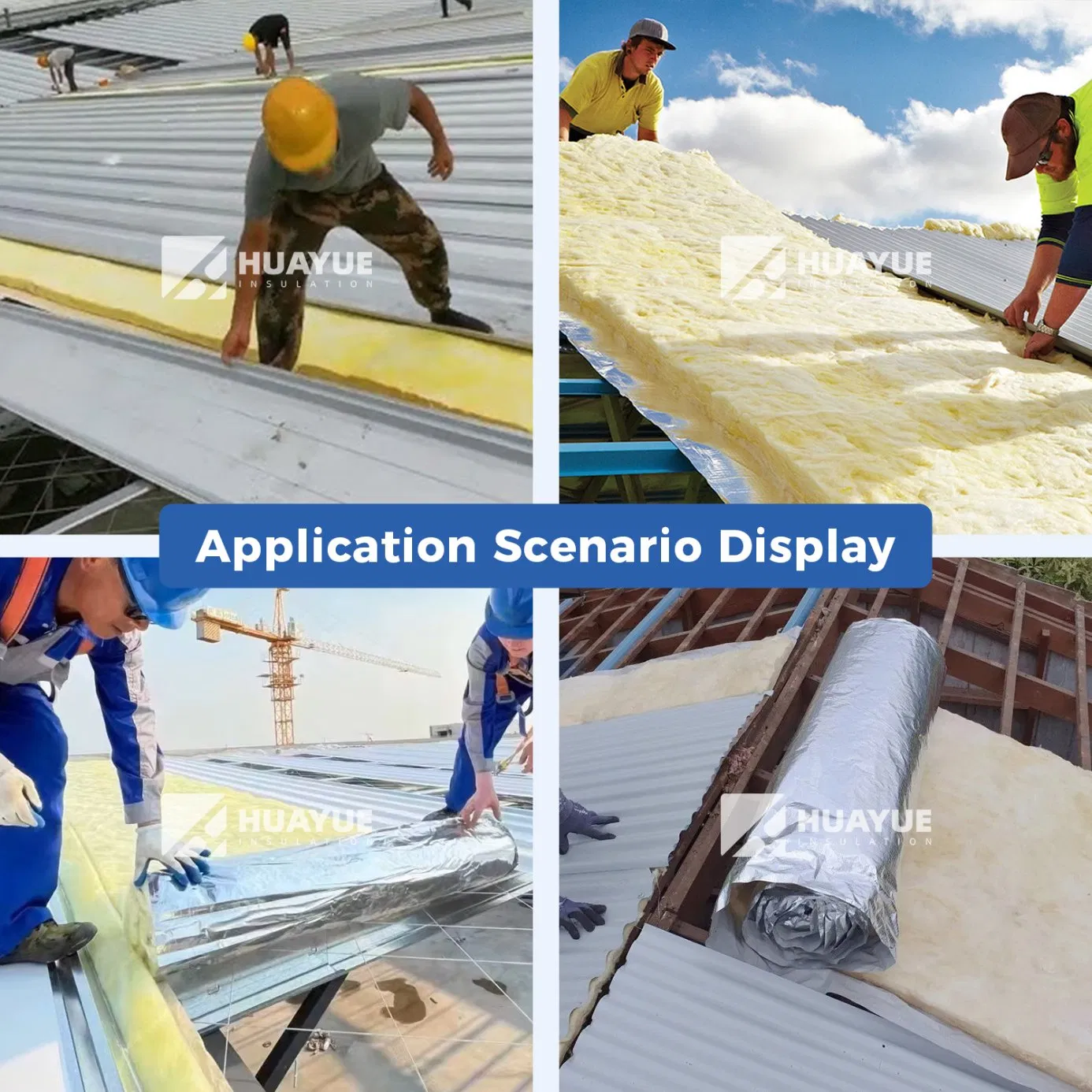 High Performance Fiberglass Insulation Blanket with Aluminium Foil Acoustic Industrial Projects Residential Building