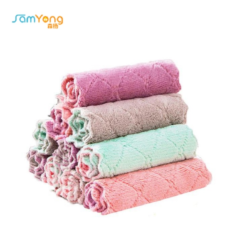 Housework Cleaning Cloth Kitchen Towel with Strong Water Absorption Non-Stick Oil Dish Cloths Kitchen Rags
