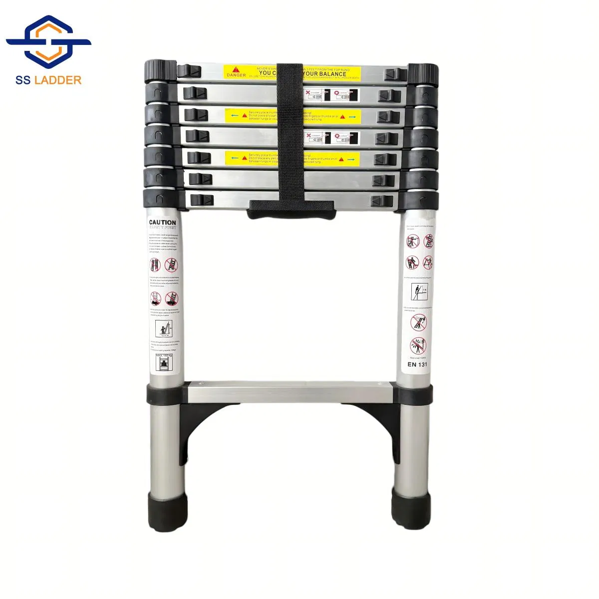 China Supply Heavy Duty Aluminum Telescopic Single Ladder Folding Extension Ladder with En131 Certified for Construction