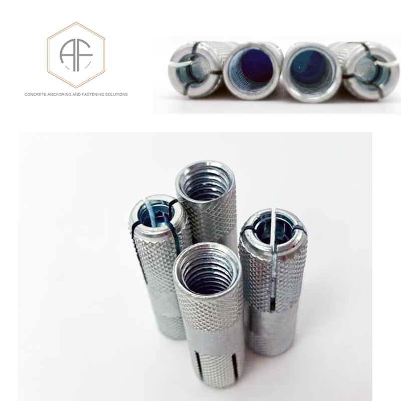 1/2'' Zinc-Plated Drop-in Anchors for Concrete Industrial-Strength Anchors with Lip Made in China Galvanization Expansion Concrete Fastener