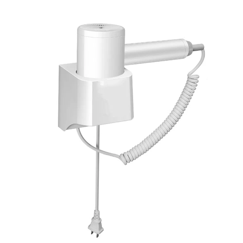 Hot Sale Blue Light Wall Mounted 1800W Constant Temperature Negative Ionic Electric Hair Dryer in Black/White Made of ABS Plastic for Hotel/Home/Guesthouses