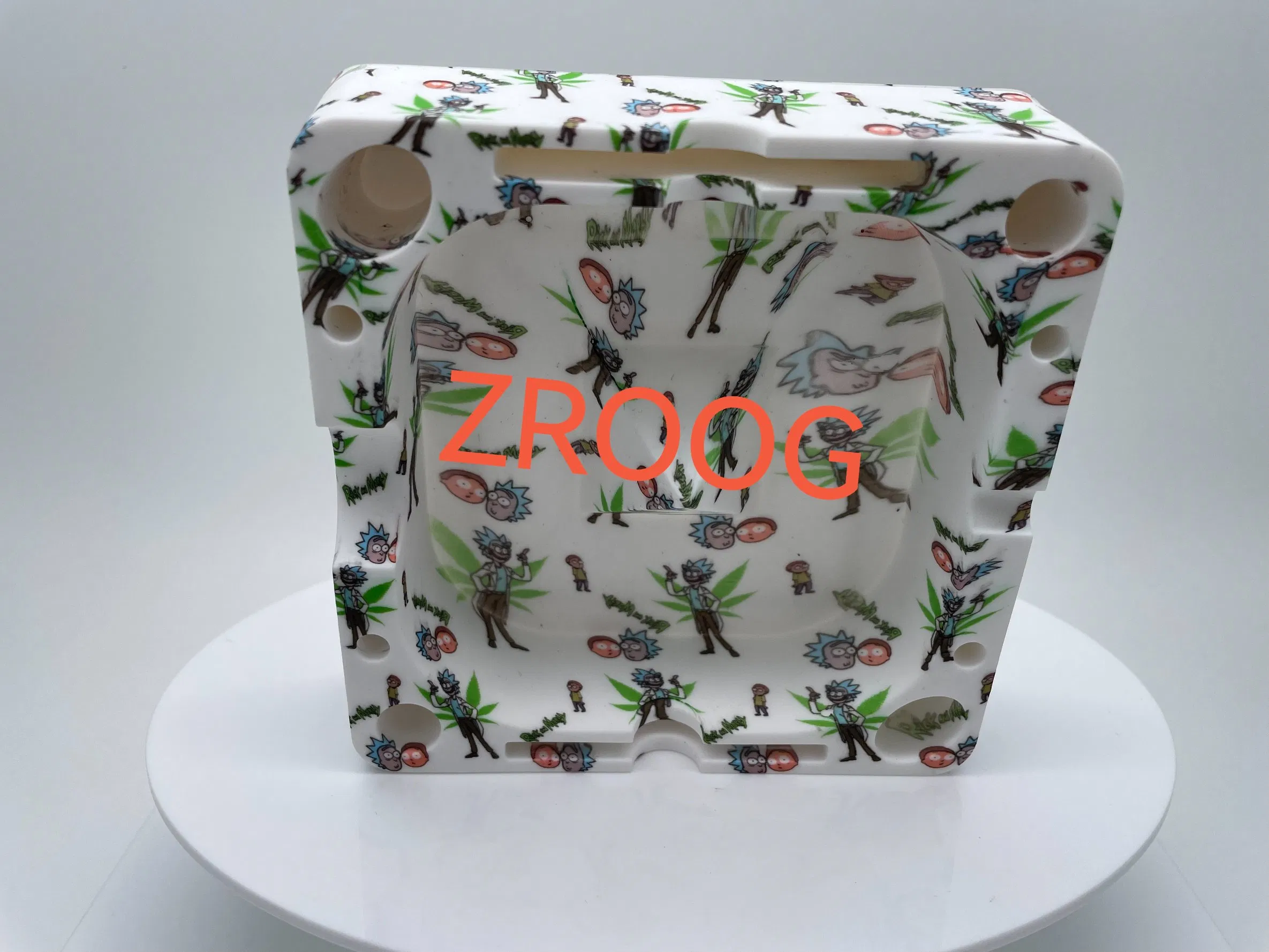 High Temperature Heat Resistant Round Design Cigars Cigarettes Ash Tray for Outdoor