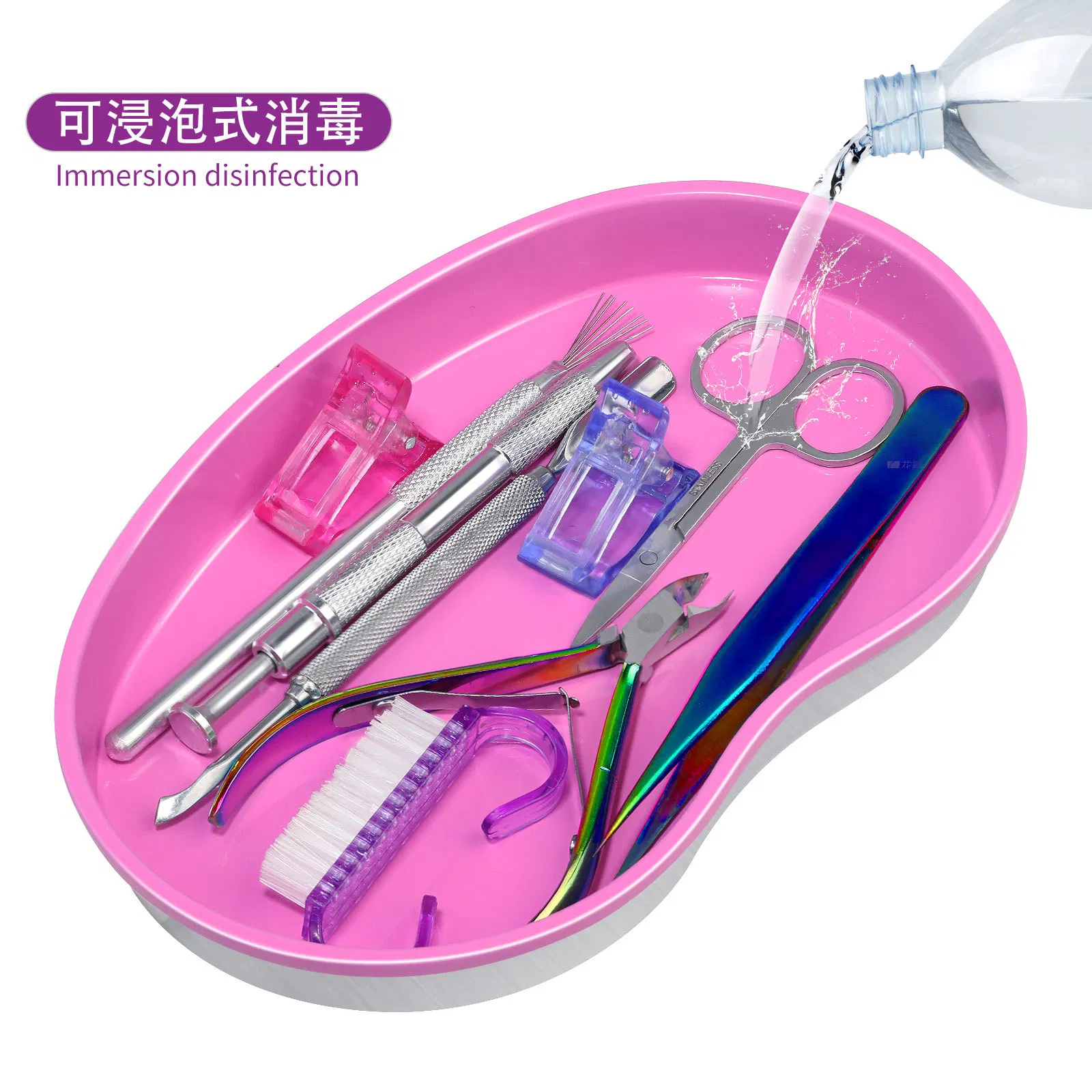 Wholesale Heart Shape Colourful Metal Nail Art Display Tray Nail Art Tool