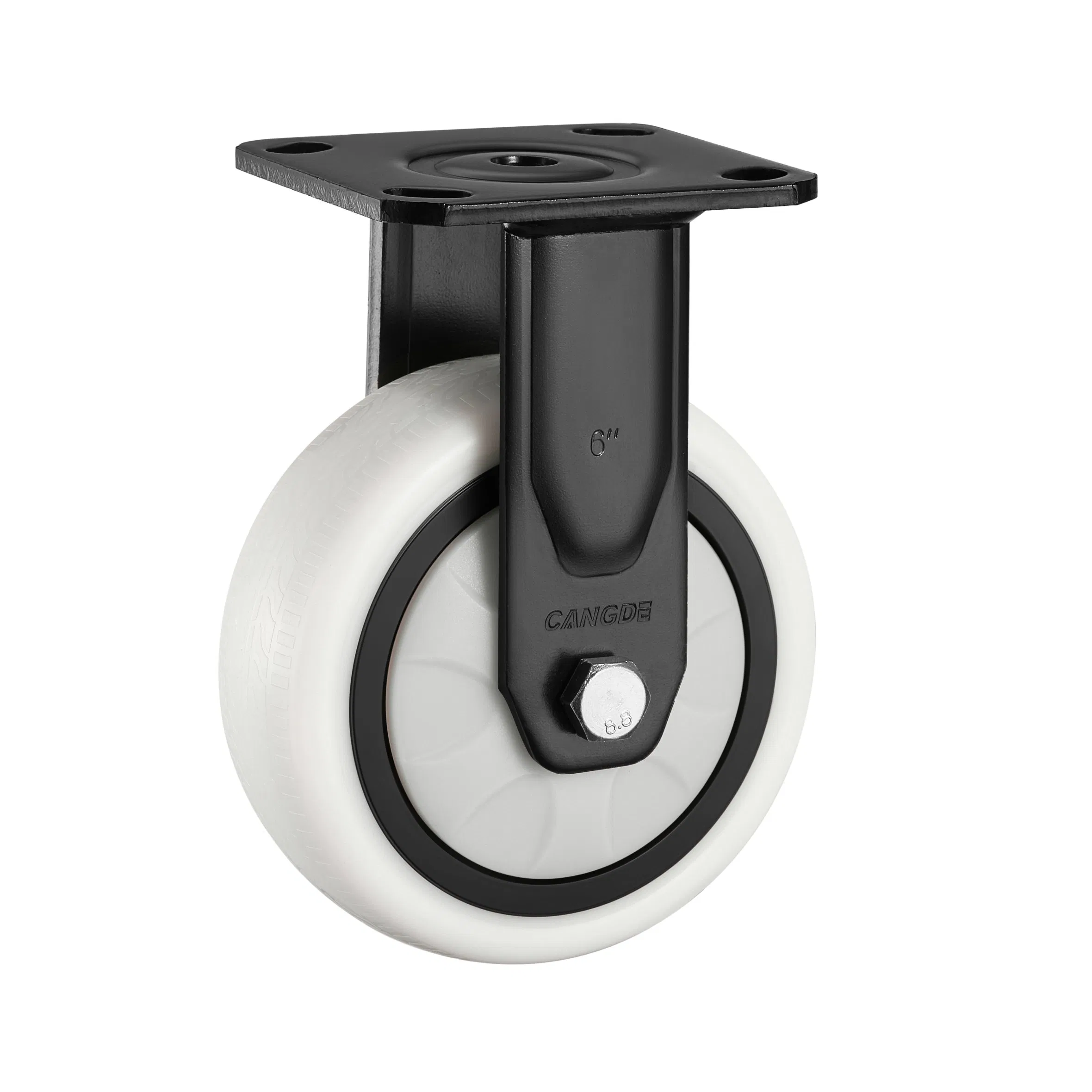Heavy Duty White PP 4/5/6/8 Inch Multi Specification Fixed Flat Universal Industrial Casters
