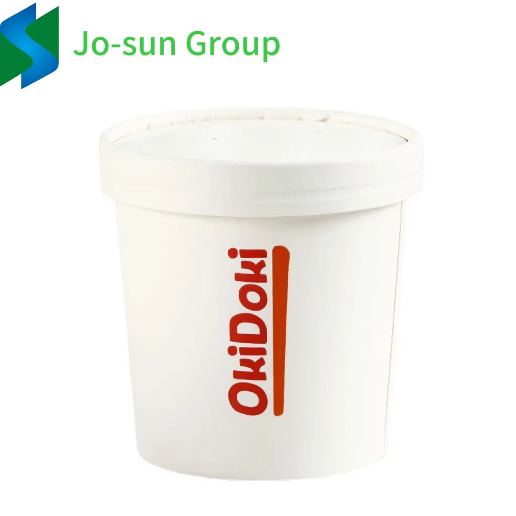 Jo-Sun Disposable Recyclable 16 Oz Lunch Packing Takeout Food Packaging Kraft Paper Hot Soup Bowl with Paper Lid