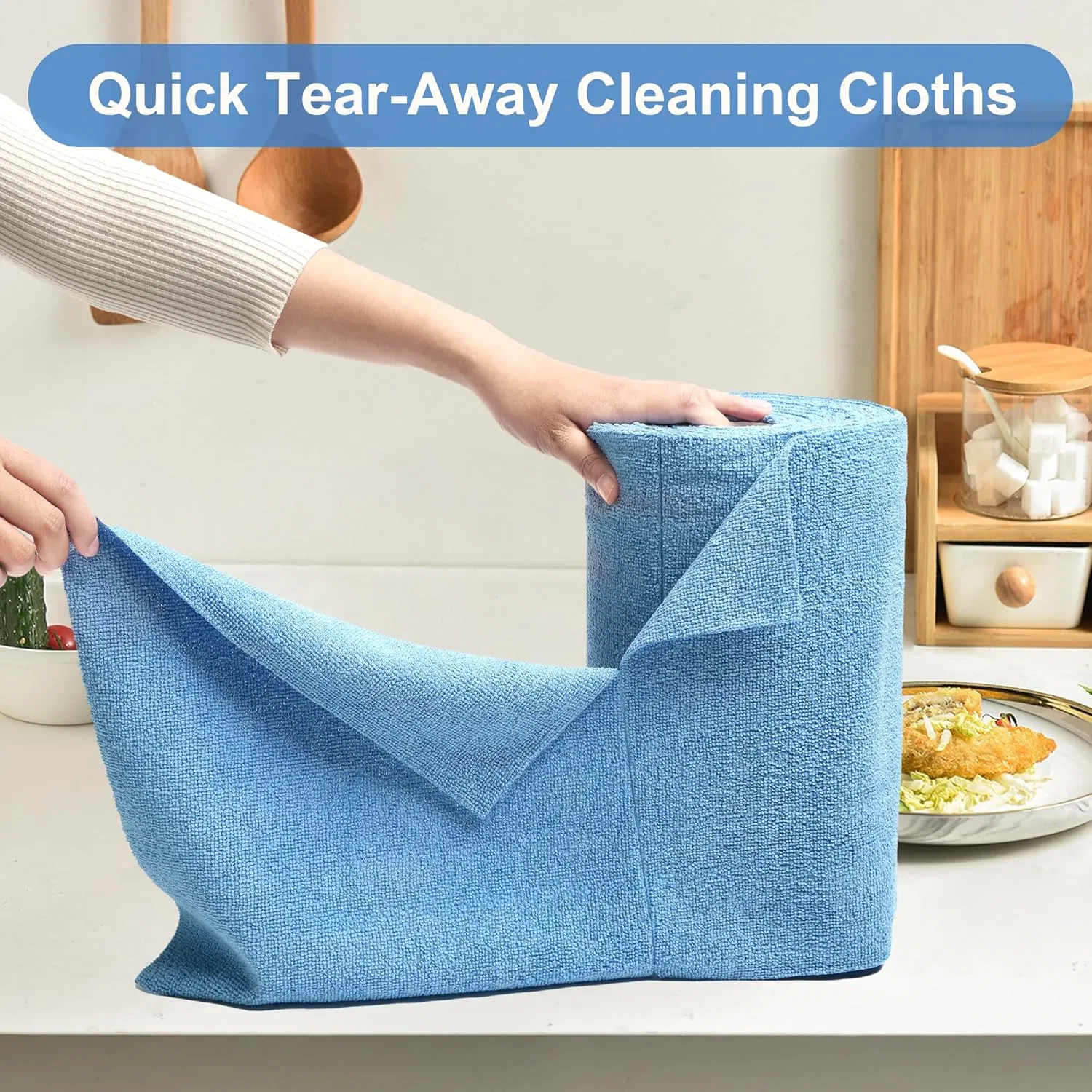 Microfiber Cleaning Cloth Roll Reusable Washable Microfiber Towels Tear Away Microfiber Towels for Home Car Kitchen Glass Pets Garage