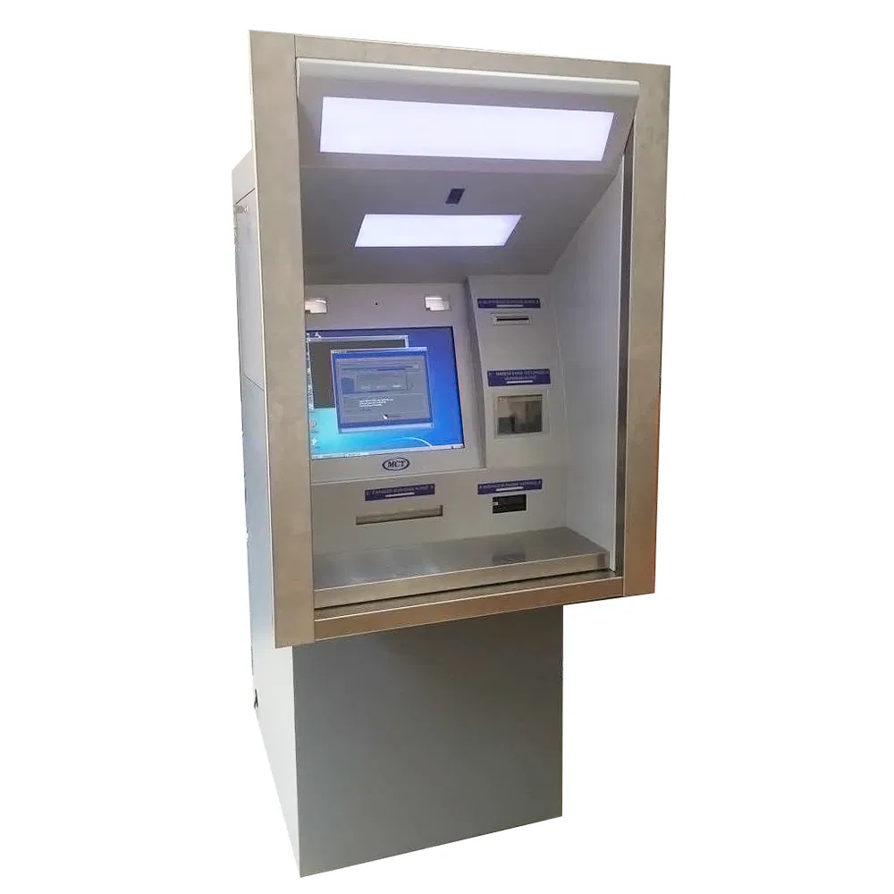 Interactive Self-Service Kiosk Terminal Thermal Receipt Print Multi-Currency Cash Deposit ATM Machine