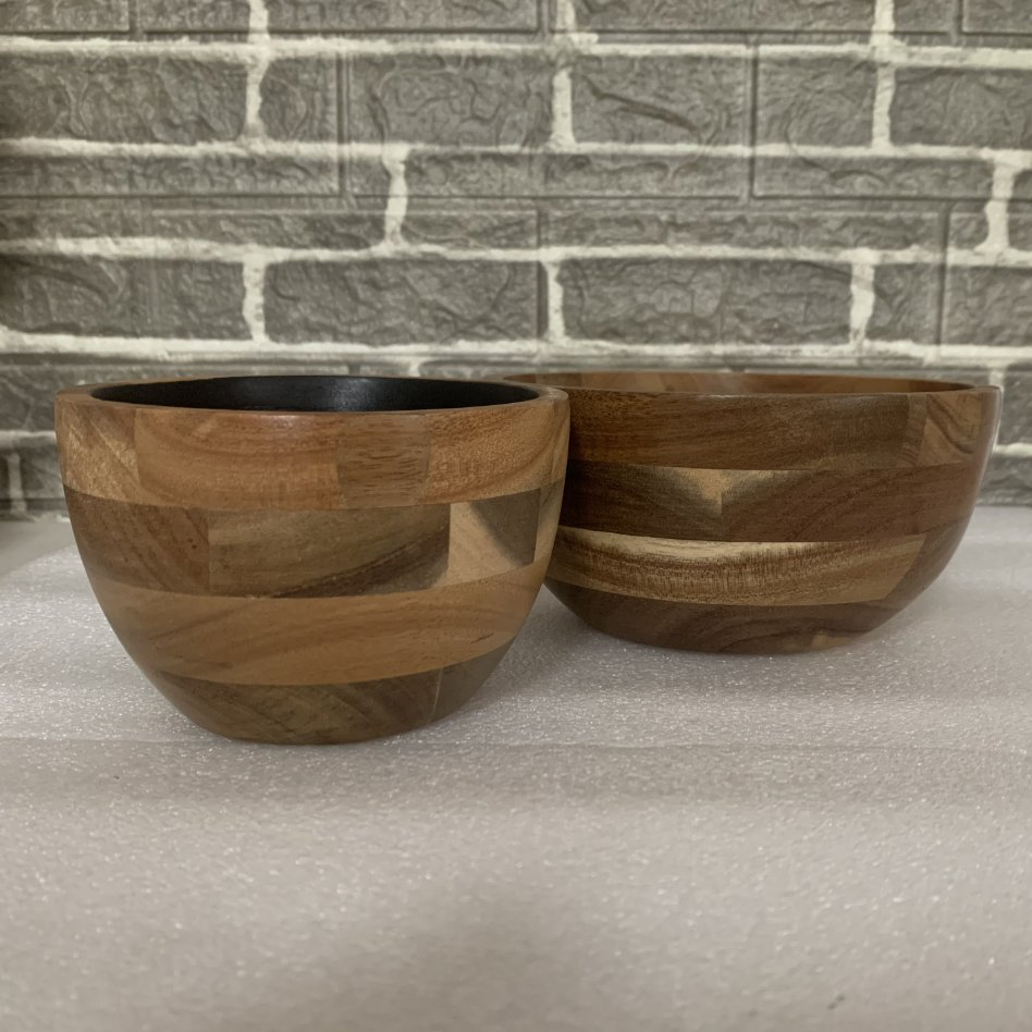 Small Acacia Wooden Salad Fruit Milk Soup Rice Bowl