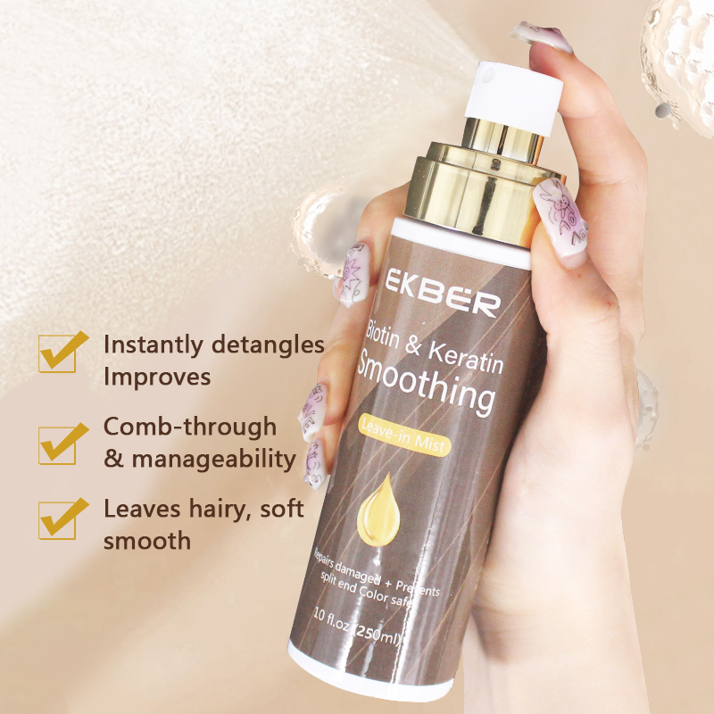 Hot Selling Ekber Leave in Conditioner Spray for Curly Hair Biotin Anti-Frizz Deep Conditioner for Split Ends Wholesale 250ml