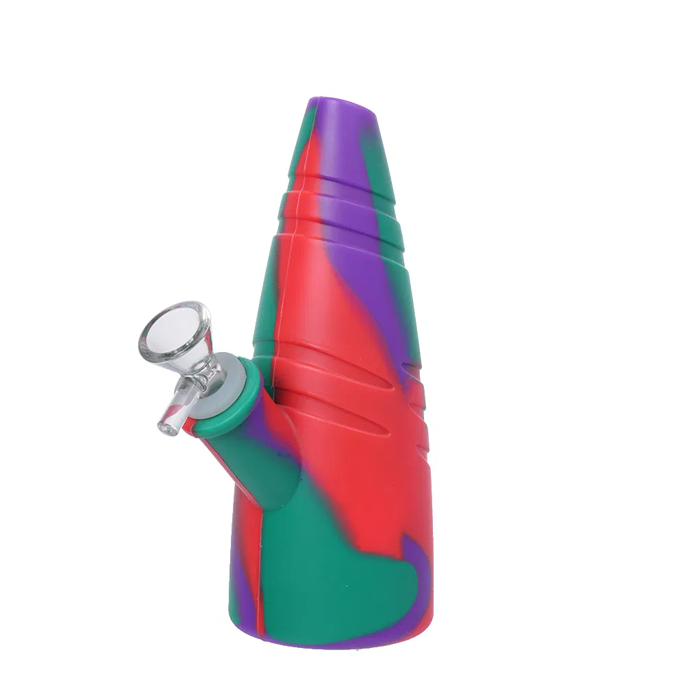 6" Rainbow Fire Pattern Cone Shaped Silicone Pipe