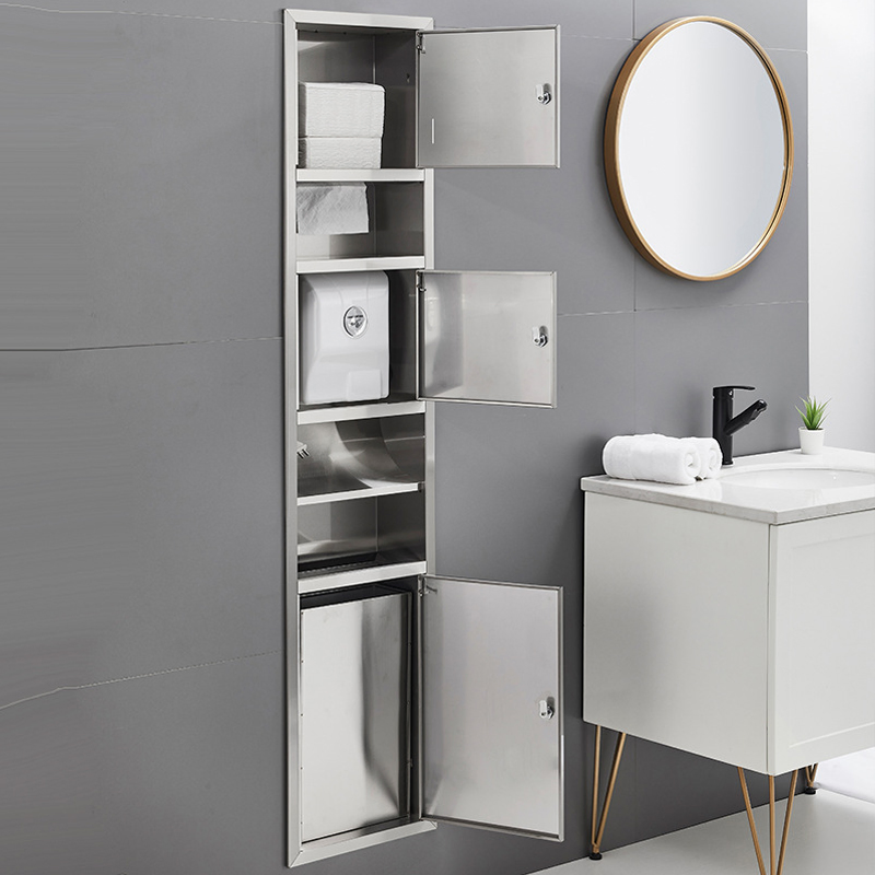 Настенный держатель для бумаги и мусорная корзина из нержавеющей стали 304