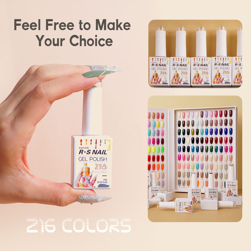 R S Nail Factory Create Your Own Brand 216 Colors 3 Step UV Gel Nail Polish Hema Free 15ml Nail Beauty